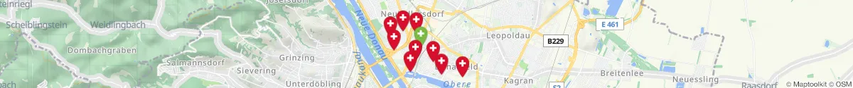 Map view for Pharmacies emergency services nearby Floridsdorf (1210 - Floridsdorf, Wien)